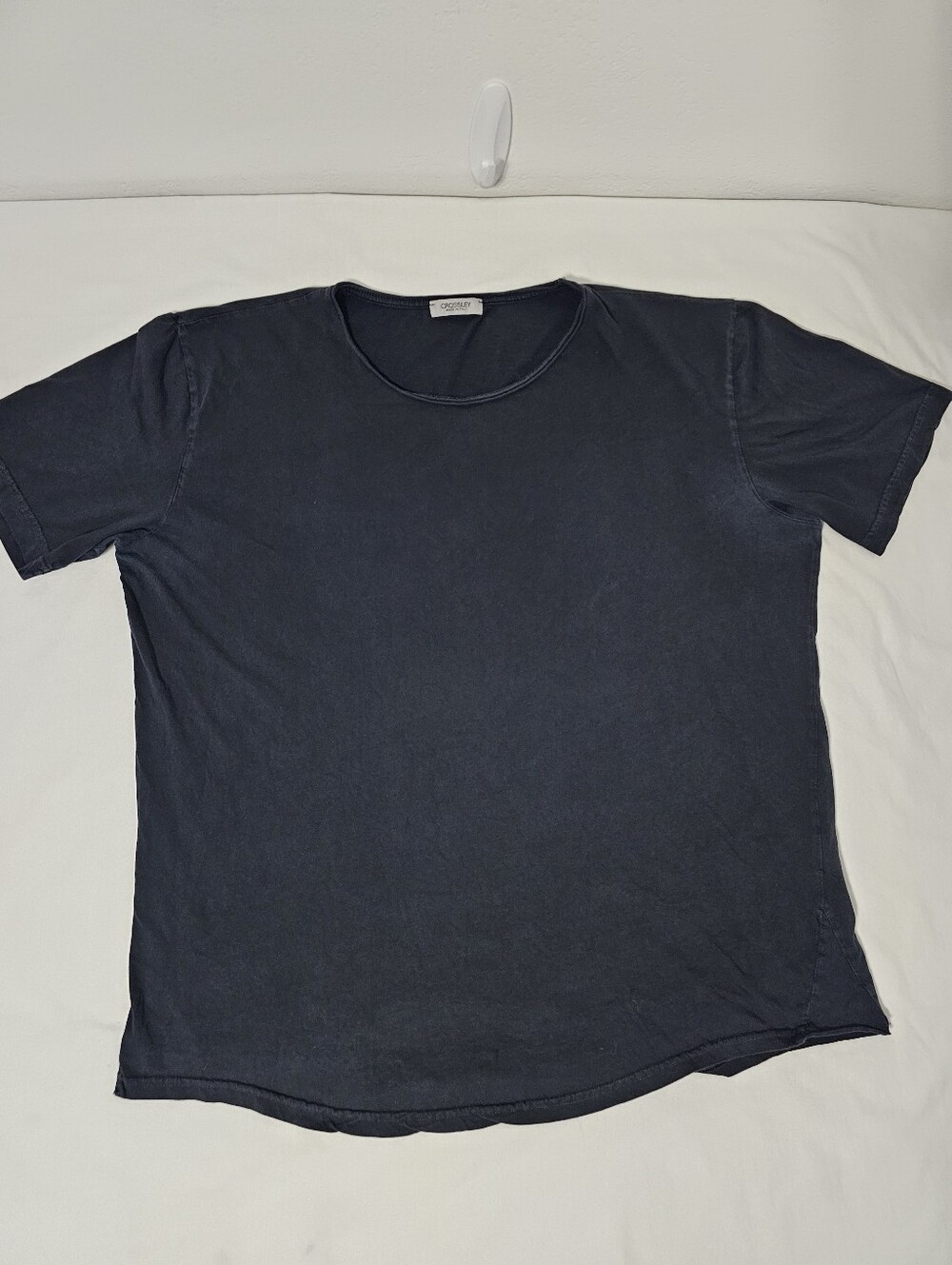 Crossley Italy Relaxed XL Garment Dyed Cotton Tee Wash Black Luxury Minimalist